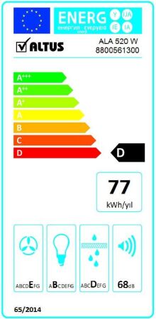 ALTUS ALA 520 W 521 W Ankastre Beyaz Davlumbaz - 2