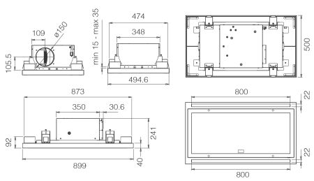 Elica PRF0141953 CLOUD SEVEN IX/F/90 Tavan Tipi Aspiratör - 6