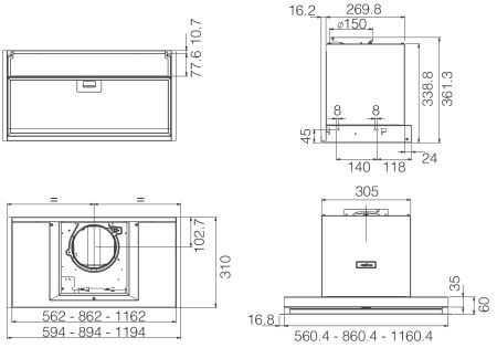 Elica PRF0097796A BOX IN PLUS IXGL/A/90 Ankastre Aspiratör - 4