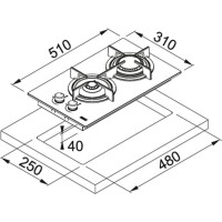 Franke Mythos FHCR 302 2G HE BK C 2 Gözlü, Ankastre Cam Ocak, 30 cm, Siyah - FRANKE (1)