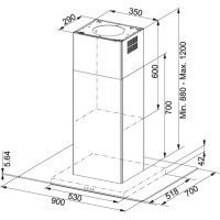 Franke Glass Linear Isola FGL 915 I BK / XS Ada Davlumbaz, 90 Cm - FRANKE (1)