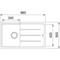 Franke Basis BFG 611 Bianco Fragranit Evye, Tek Gözlü, Sağ/Sol Damlalıklı - 2