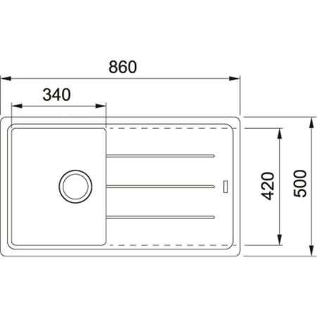 Franke Basis BFG 611 Bianco Fragranit Evye, Tek Gözlü, Sağ/Sol Damlalıklı - 2