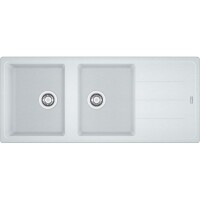 Franke Basis BFG 621-116 Granit Evye, 2 Gözlü, Damlalıklı, Tezgah Üstü, Bianco - FRANKE