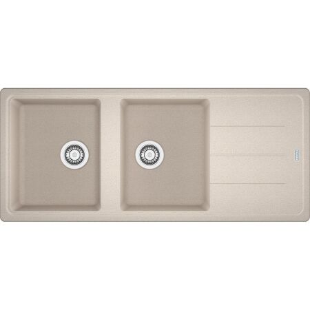 Franke Basis BFG 621-116 Granit Evye, 2 Gözlü, Damlalıklı, Tezgah Üstü, Sahara - 1
