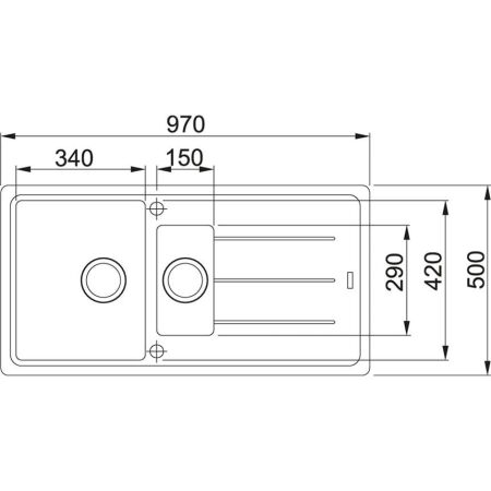 Franke Basis BFG 651 Fragranıt Evye, Stone Grey, 1.5 Gözlü Sağ/Sol Damlalıklı - 2
