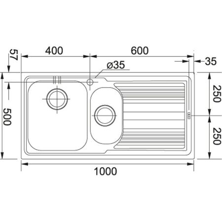 Franke Logica LINE LLL 651 Çelik Evye, 1.5 Gözlü, Sol Damlalıklı, Mikrodekor - 2