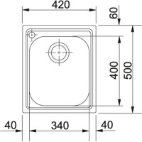 Franke Armonia AMX 610 Çelik Evye, Tek Gözlü, Damlalıksız, Tezgah Üstü - 2