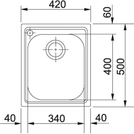 Franke Armonia AMX 610 Çelik Evye, Tek Gözlü, Damlalıksız, Tezgah Üstü - 2