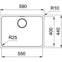 Franke Çelik Evye, Tek Gözlü, Damlalıksız, Tezgah Altı, İnox Renk, Myx 110-55 3 1/2'' I Pwıwofc - 2