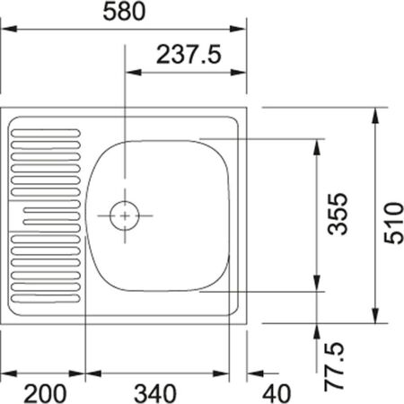 Franke Eurostar ETN 611-58 Çelik Evye, Tek Gözlü, Sağ / Sol Damlalıklı - 2
