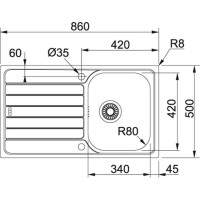 FFranke SPARK SKX 611 Sol Çelik Evye, Tek Gözlü,Sol Damlalıklı,İnox - FRANKE (1)