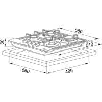 Franke Linear FHNL 604 4G XS E Ankastre Inox Ocak, 4 Gözlü - 2