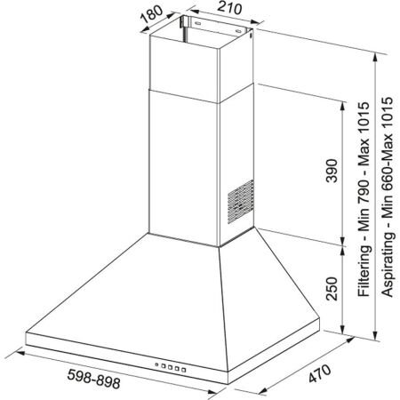 Franke Linfa FDL 9165 XS Davlumbaz,90 Cm, Duvar Tipi, Inox - 2