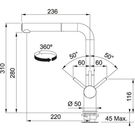 Franke Evye Armatürü Active Plus Nero - 2