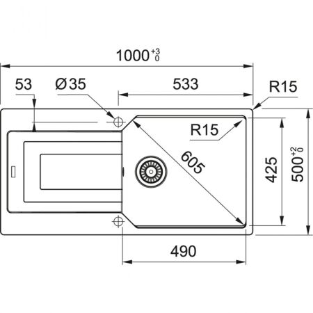 Franke Urban UBG 611-100 NERO Fragranıt Evye Tekgözlü - 4
