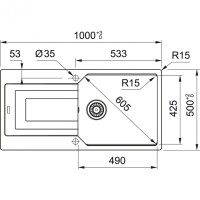 Franke Urban UBG 611-100 NERO Fragranıt Evye Tekgözlü - 5