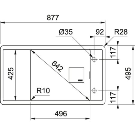 Franke Fresno FSG 611-88 Granit Evye, 1 Gözlü, Damlalıklı, Tezgah Üstü, Bianco - 2