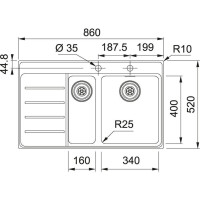 Franke Mythos MYX 251-86 Çelik Evye 3 1/2 Sağ Damlalıklı - 2