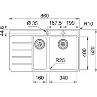 Franke Mythos MYX 251-86 Çelik Evye 3 1/2 Sol Damlalıklı - FRANKE (1)