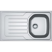 Franke Onda LINE OLL 611 Çelik Evye, Tek Gözlü, Sağ Damlalıklı, Dekorlu - FRANKE