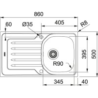 Franke ONDA LINE OLL 611 DEKORLU Evye, Tek Gözlü, Sol Damlalıklı - FRANKE (1)