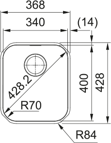 Franke Smart SRX 110-34 Tek Gözlü, Paslanmaz Çelik, İnox Renk, Tezgah Altı - 2