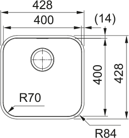 Franke Smart SRX 110-40 Tek Gözlü, Paslanmaz Çelik, İnox Renk, Tezgah Altı - 1