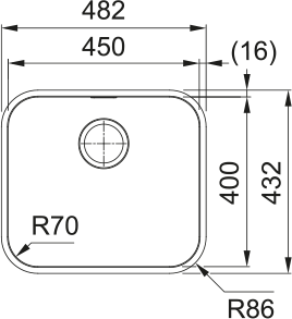 Franke Smart SRX 110-45 Tek Gözlü, Paslanmaz Çelik, İnox Renk, Tezgah Altı - 3
