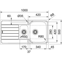 Franke SPARK SKX 651 1.5 GÖZLÜ SAĞ DAMLALIKLI Çelik Evye - FRANKE (1)