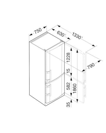 LIEBHERR CNPesf 4613 NoFrost Paslanmaz Çelik Buzdolabı-Dondurucu - 4