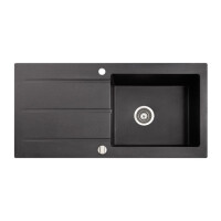 Marmorin BARIO 1000 Metalik Siyah P_Z_010_11_1000_030512 Granit Evye 1 Gözlü Damlalıklı - Marmorin