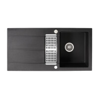 Marmorin BARIO 1000 Metalik Siyah P_Z_010_51_1000_030512 Granit Evye 1,5 Gözlü Damlalıklı - Marmorin (1)