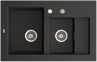 Marmorin COMBO Metalik Siyah P_Z_017_50_0850_bcbfa2 850 Granit Evye 1,5 Gözlü Damlalıklı - Marmorin