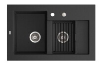 Marmorin COMBO Metalik Siyah P_Z_017_50_0850_bcbfa2 850 Granit Evye 1,5 Gözlü Damlalıklı - Marmorin (1)