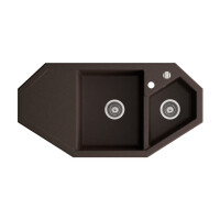 Marmorin DEBRA 1000 Metalik Siyah P_Z_019_61_1000_a76732 Granit Köşe Evye 1,5 Gözlü Damlalıklı - Marmorin