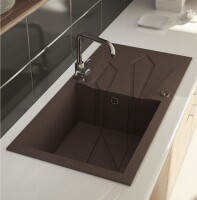 Marmorin FOORN I 1000 Metalik Siyah P_Z_034_11_1000_7deb32 Granit Evye 1 Gözlü Damlalıklı - Marmorin