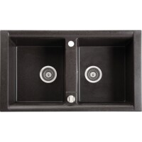 Marmorin PROFIR 860 Metalik Siyah P_Z_071_20_0860_3d0ba2 Granit Evye 2 Gözlü Damlalıksız - Marmorin