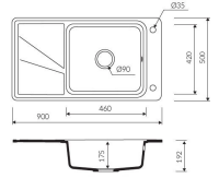 Marmorin TORRO 900 Krem P_Z_090_11_0900_9d0fc2 Granit Evye 1 Gözlü Damlalıklı - Marmorin (1)