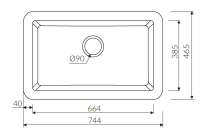 Marmorin VENUS A30 Metalik Siyah P_Z_642_10_0762_895ad3 Granit Evye 1 Gözlü 762mm Damlalıksız - Marmorin (1)