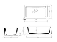 Marmorin VENUS A33 Metalik Siyah P_Z_642_10_0838_6ddc73 Granit Evye 1 Gözlü 838mm Damlalıksız - Marmorin (1)