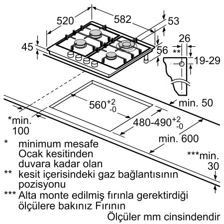 SIEMENS EC6A5HB90 Ankastre inox Gazlı Ocak - 7