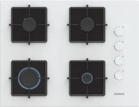 SIEMENS EO7C2PO12O iQ300 Ankastre Beyaz Cam Gazlı Ocak - 1