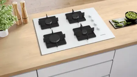 SIEMENS EO7C2PO12O iQ300 Ankastre Beyaz Cam Gazlı Ocak - 2