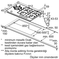 SIEMENS ER9A6SB70 90cm Ankastre Cam Seramik Üzeri Siyah Gazlı Ocak - 8