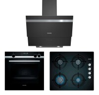 Siemens HR538ABS1-EO6C6PB11O-LC65KAJ60T Buhar Destekli Fırın ile Prime Siyah Ankastre Set 1 (60 Cm Ocaklı) - Siemens