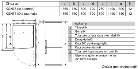 SIEMENS KG76NVWF0N iQ300 Alttan Dondurucu Kombi Beyaz Buzdolabı - 9