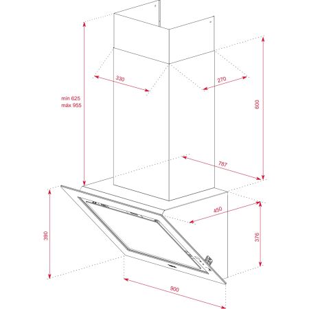TEKA DLV 98660 BK TOS 90 cm Siyah Cam Tasarım Duvar Tipi Davlumbaz - 8