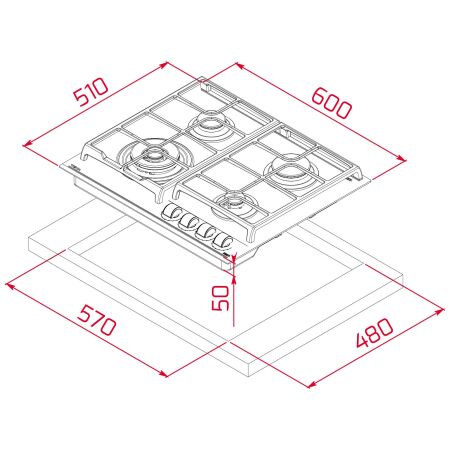 TEKA GZC 64320 XBC BK (E4) 60 cm Seramik Cam Siyah Ankastre Gazlı Ocak - 10