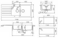 Schock Signus D-200 A Stone Tezgahüstü 2 Göz Evye - (1)